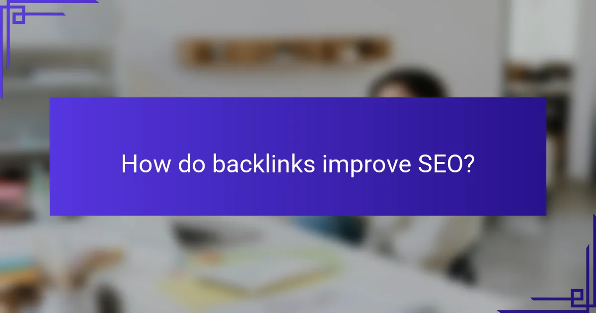 How do backlinks improve SEO?