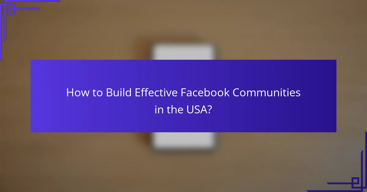 How to Build Effective Facebook Communities in the USA?