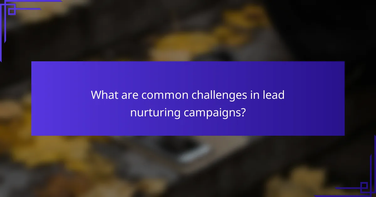 What are common challenges in lead nurturing campaigns?