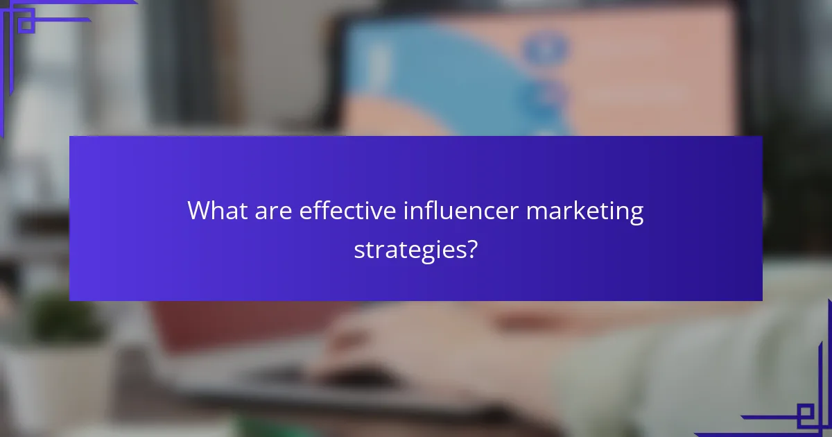 What are effective influencer marketing strategies?
