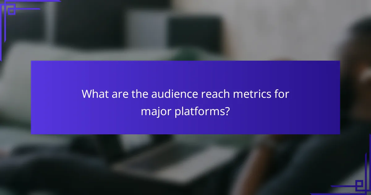 What are the audience reach metrics for major platforms?