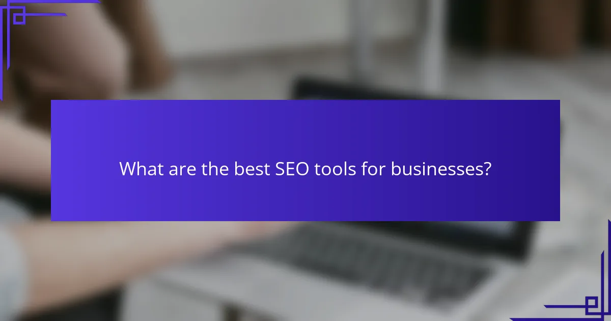 What are the best SEO tools for businesses?