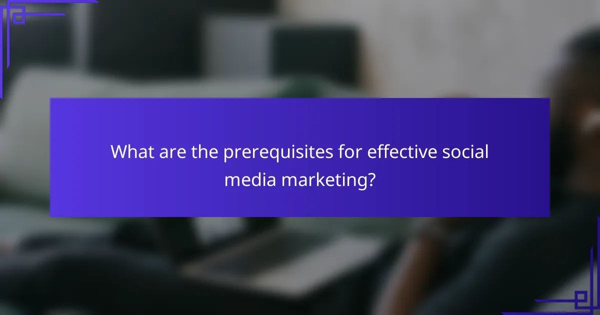 What are the prerequisites for effective social media marketing?