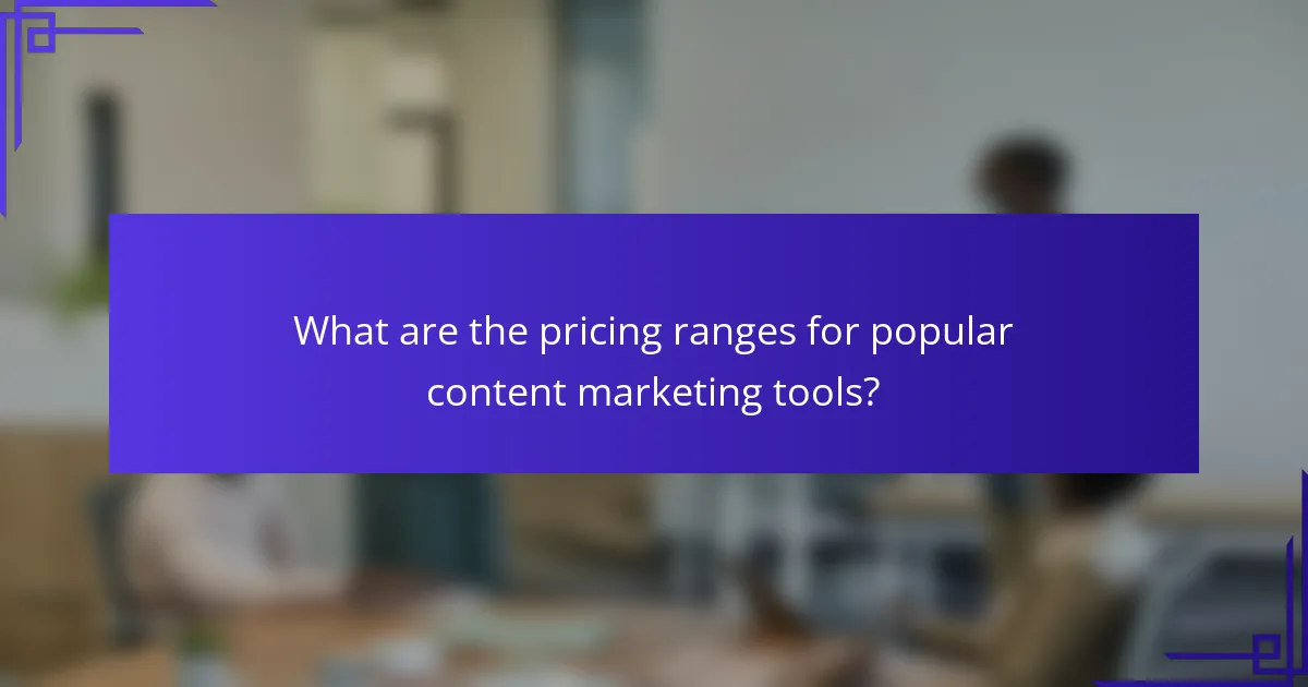What are the pricing ranges for popular content marketing tools?