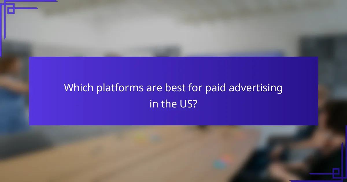Which platforms are best for paid advertising in the US?